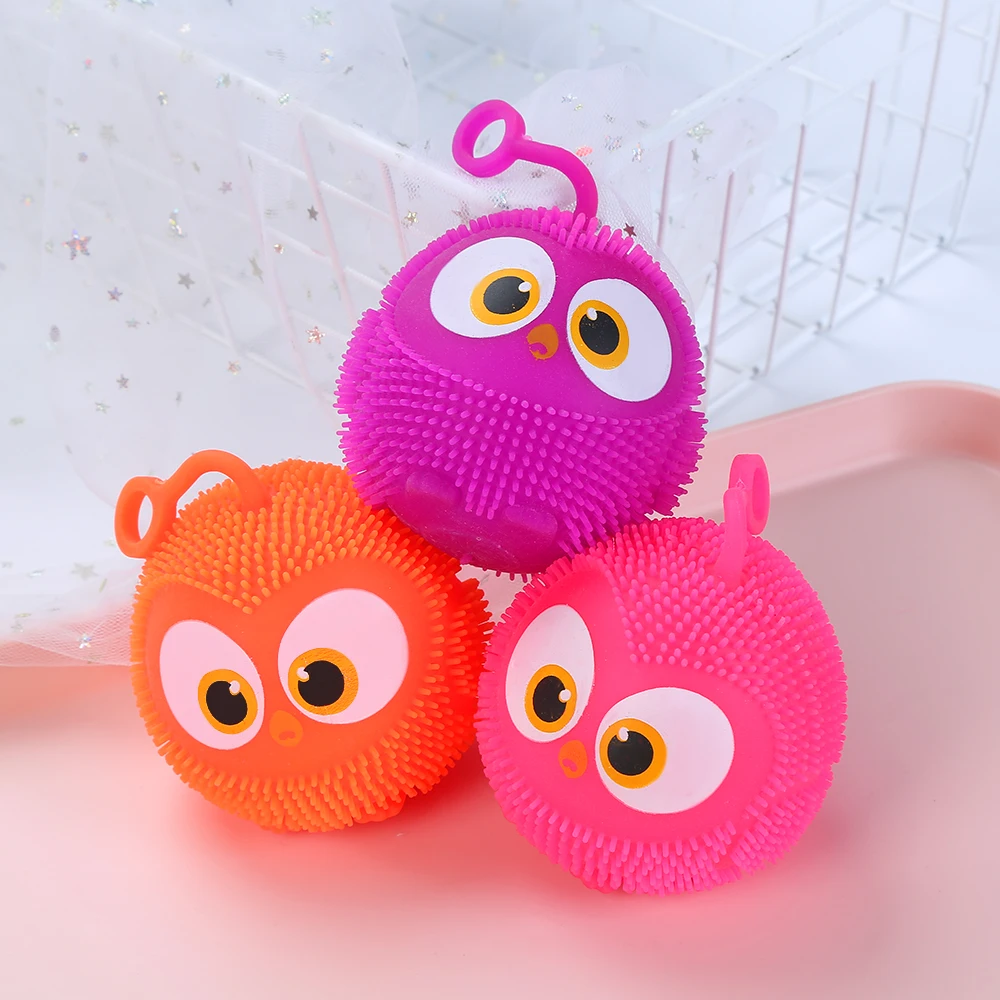 Пластиковые игрушки для детей Rainbow Koosh из ТПР, большой глаз, птица, шесть цветов, воздушный резиновый шар