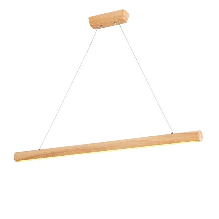 dimmable wood long cylinder 15w office modern luminaire suspension hanging led ceiling pendant light