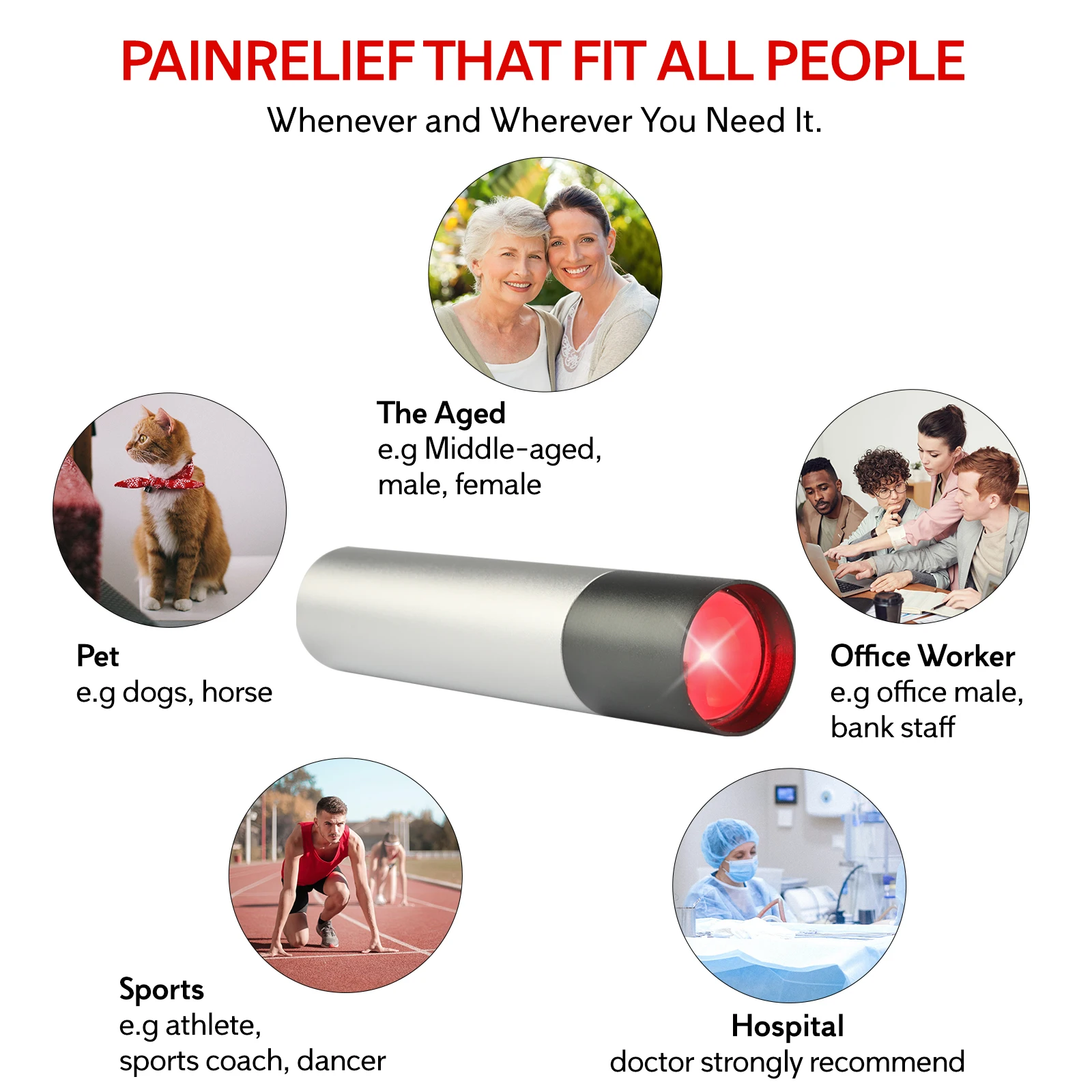 670 nm Battery Rechargeable dimmer and pulse function  Led Red Light  Torch