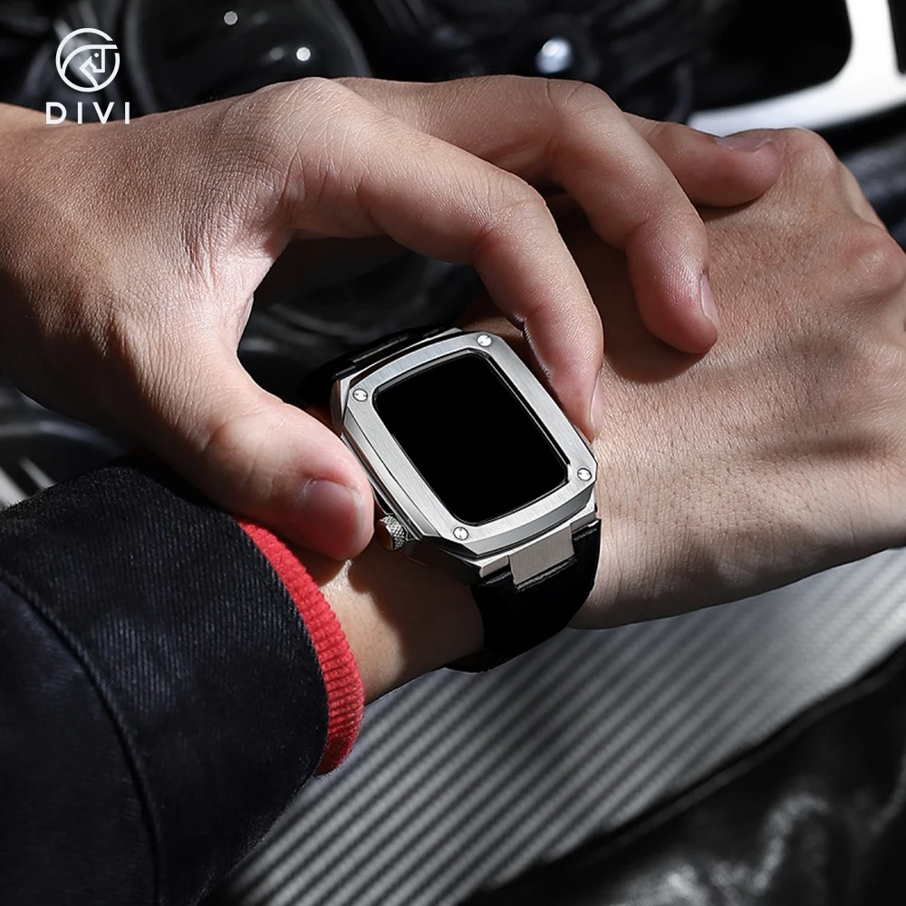 Hot sale I Watch Band 44mm Series 4/5/6/SE with Case, Stainless Steel i Watch Bands with Protective Cover
