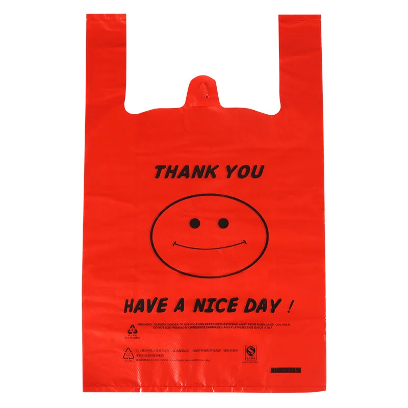 YC Custom HDPE/LDPE Manufacturer Bags Plastic Bag Wholesale Thank You T Shirt Supermarket Shopping Plastic Bag