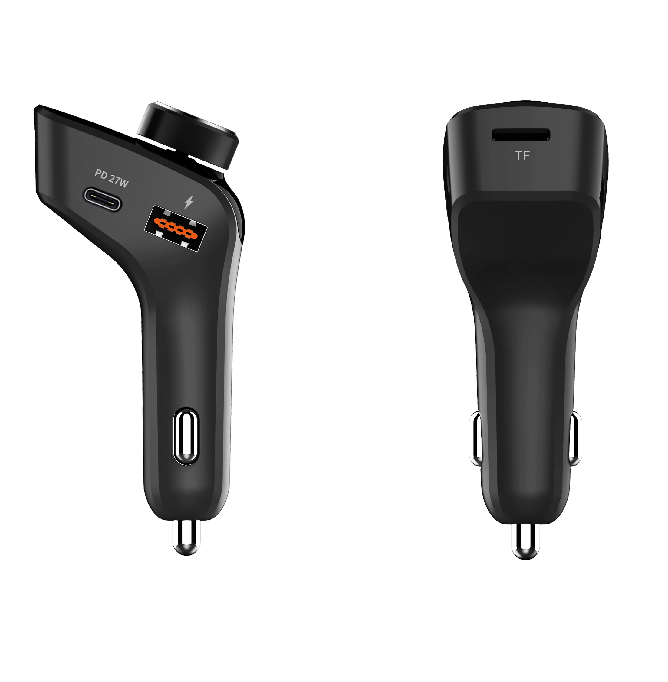
Newest 27W PD Type-C Fast Car Charger FM Transmitter Aux Modulator Bluetooth 5.0 Handsfree Car Audio with MP3 Player 