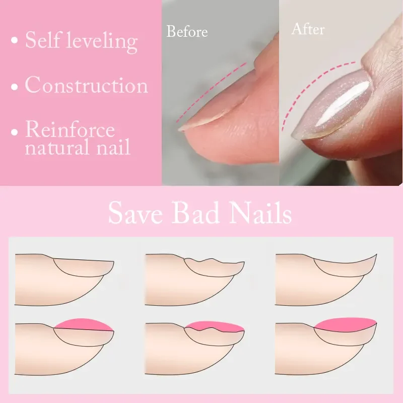 OEM/ODM 600+ Colors Nail Art Design Shimmer Sequins Thick 2 In 1 UV Glitter Rubber Base Gel