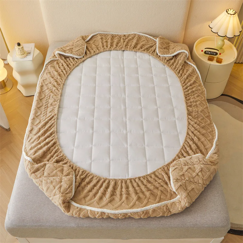 Solid Flannel Super Soft Fitted Sheet Pack Luxury Cozy Comfy Flannel Bottom Sheet with Deep Pocket,Suitable for Fall Winter