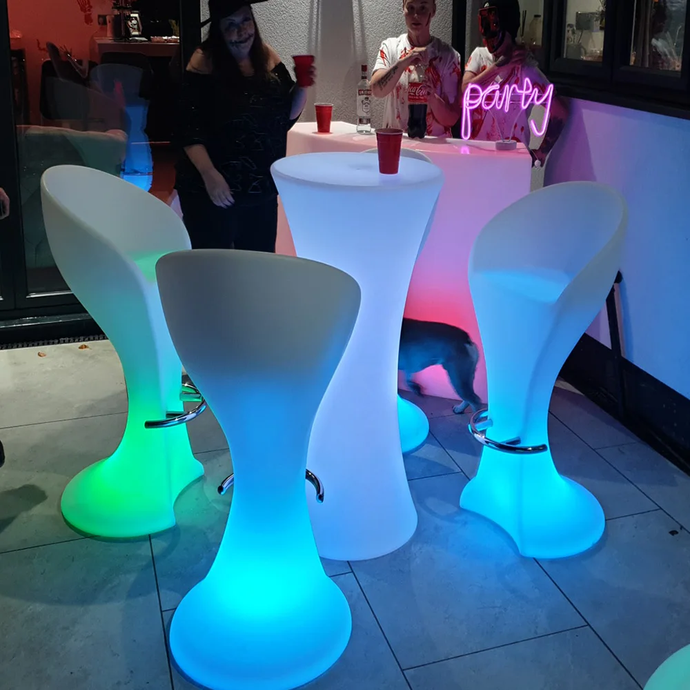 led chair outdoor furniture garden patio illuminated glowing high top led cocktail bar table chair sofa set plastic furniture