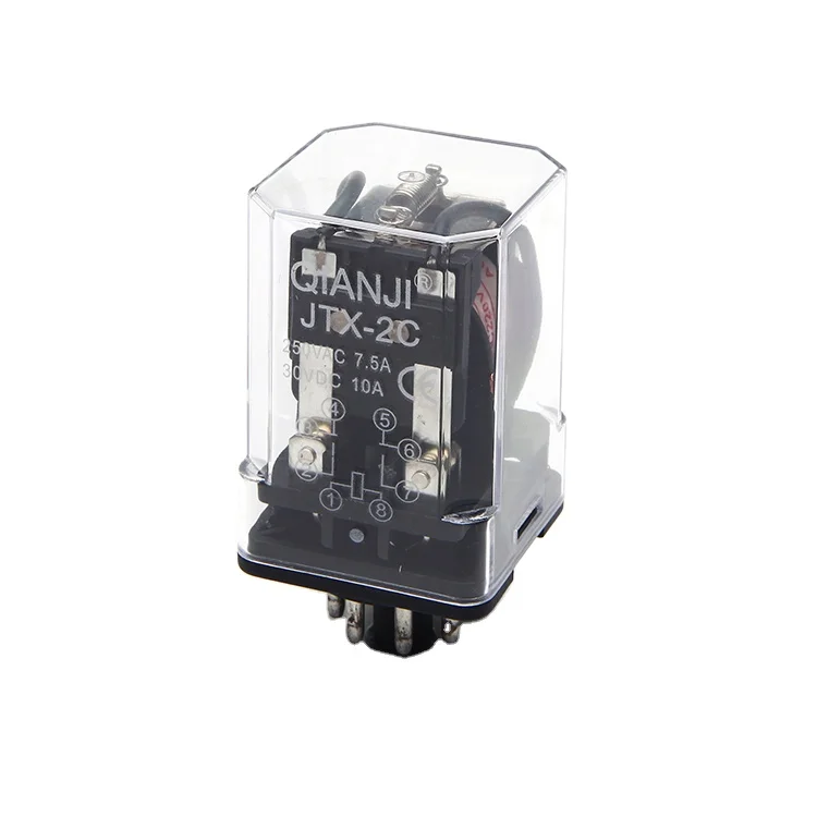 QIANJI JTX-2C 12V 10A Coil General Purpose Relay 2-Pole 220VAC Sealed Protection