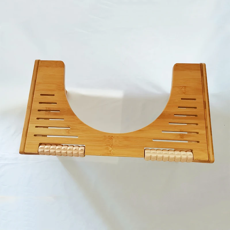 adjustable bamboo squatting toilet step stool portable bathroom squatting urinal with massage beads