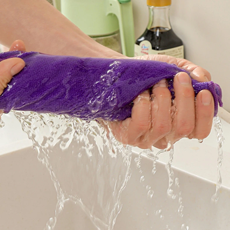 FF3376 Microfiber Kitchen Towel Dish Cloths Lint Free Super Absorbent Car Wash Drying Towel Rags Microfiber Cleaning Cloth