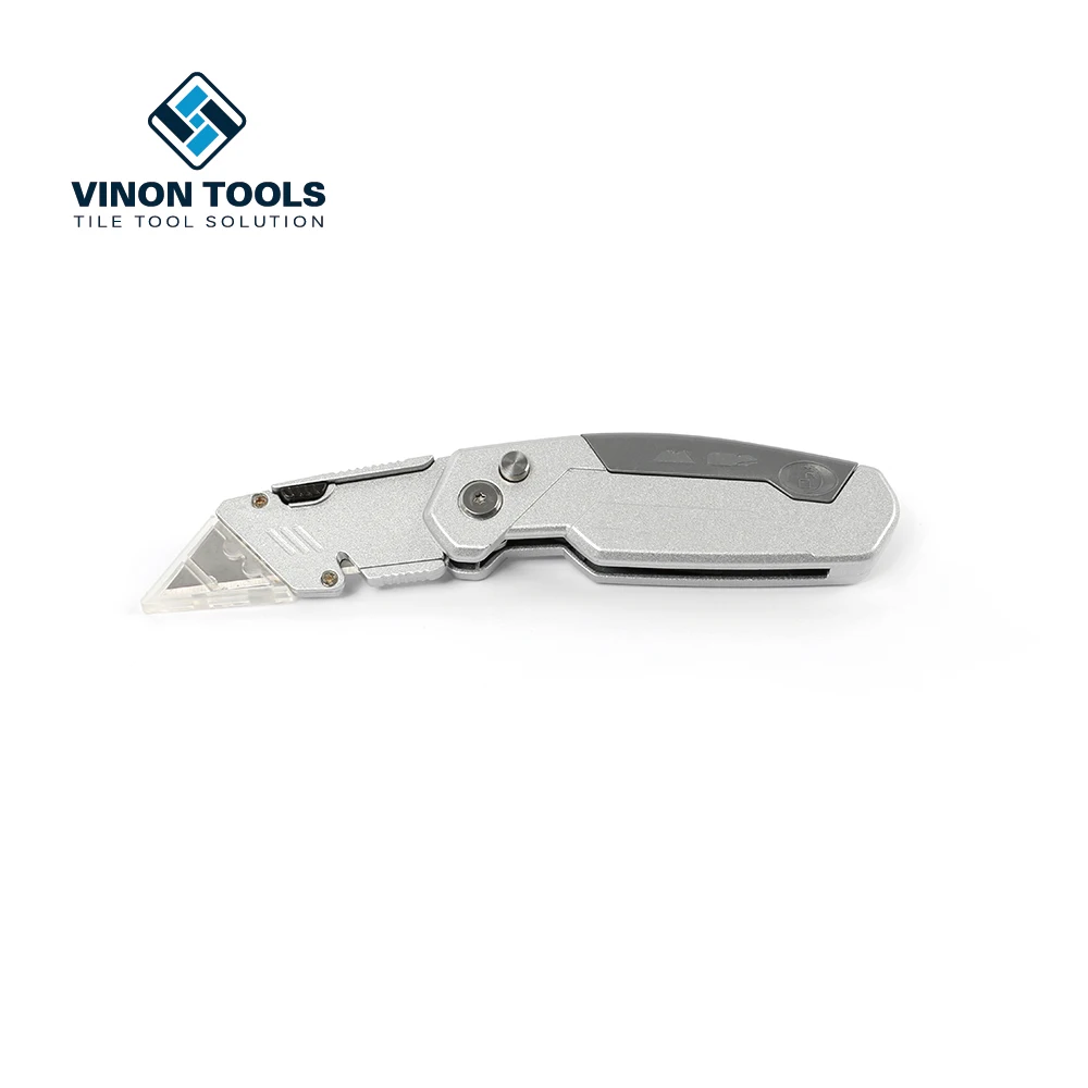 Silver multifuction retractable mini small fold out utility folding knife with simple screwdriver