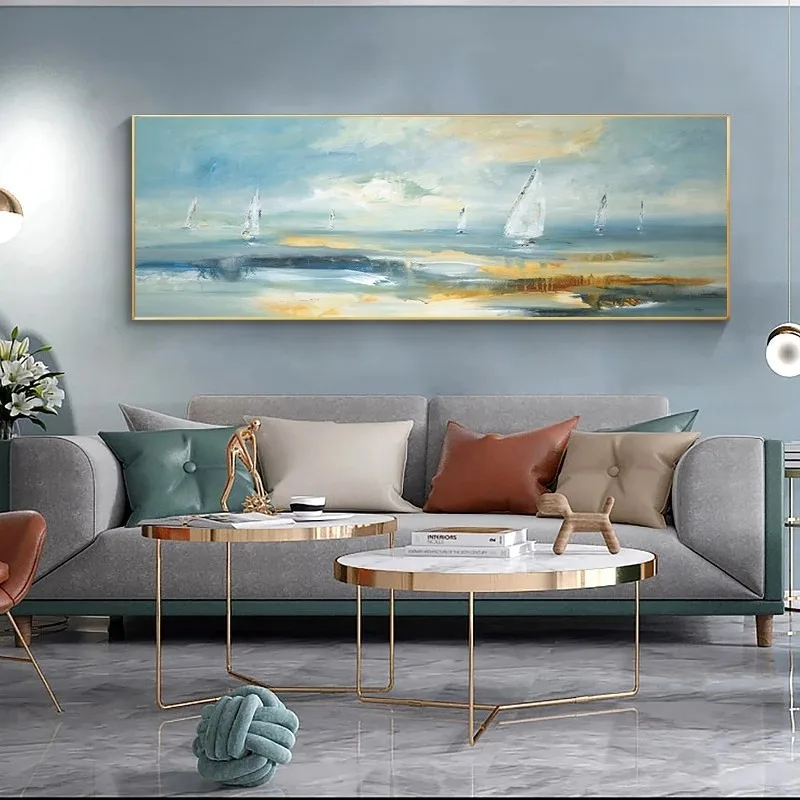 Dropshipping Living Room Home Decor 100% Hand Painted Abstract Modern Textured Gold Gleaming Acrylic Oil Painting