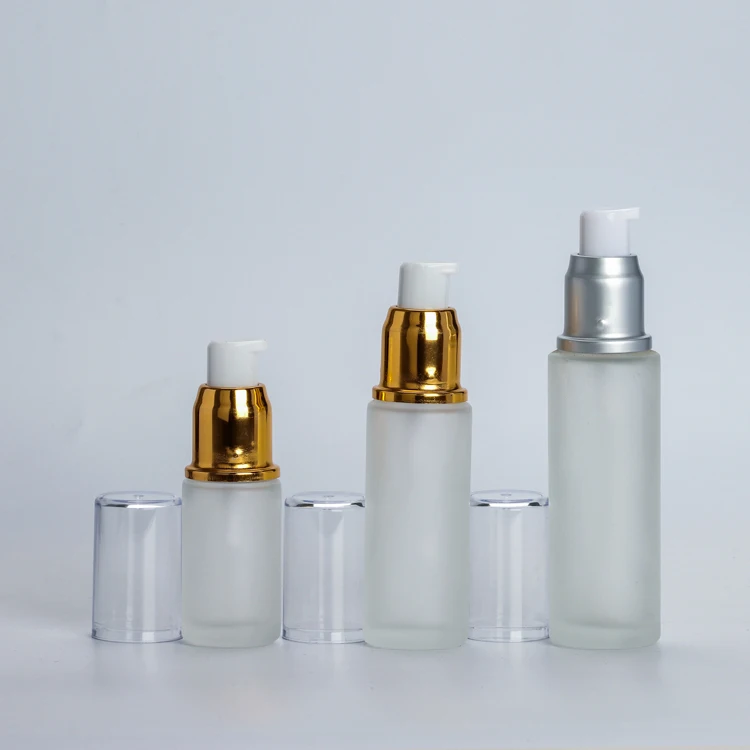 glass bottles supplier essential oil bottle 20ml 30ml 50 ml 1.01 oz matte frosted glass bottle with pump cap