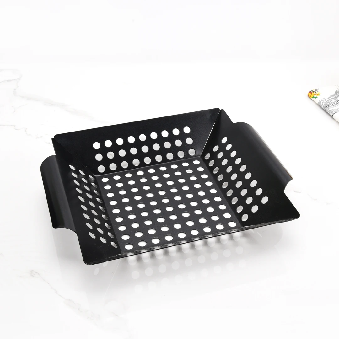 8-дюймовая углеродистая сталь с антипригарным покрытием для приготовления барбекю корзина гриля овощей аксессуары вока