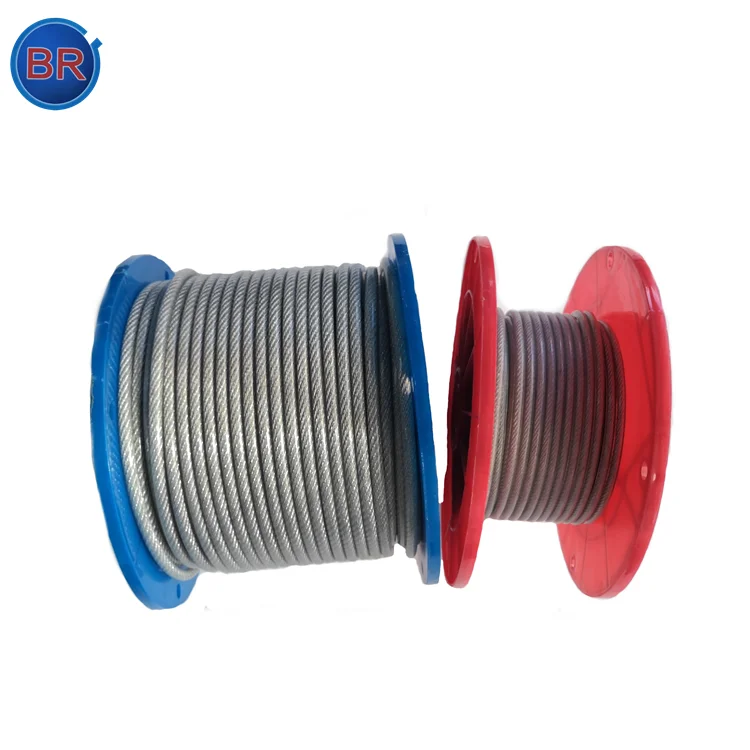Factory Price High Quality PVC / Nylon / Plastic / Vinyl  Coated 3mm Galvanized Steel Wire Rope