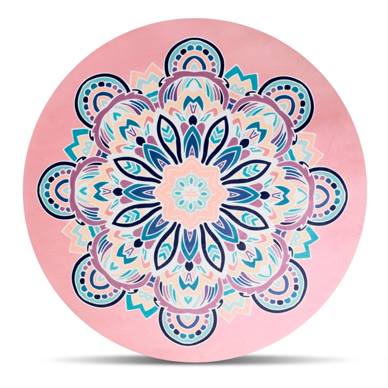 non-slip round  mat full print customized  yoga mat floor use