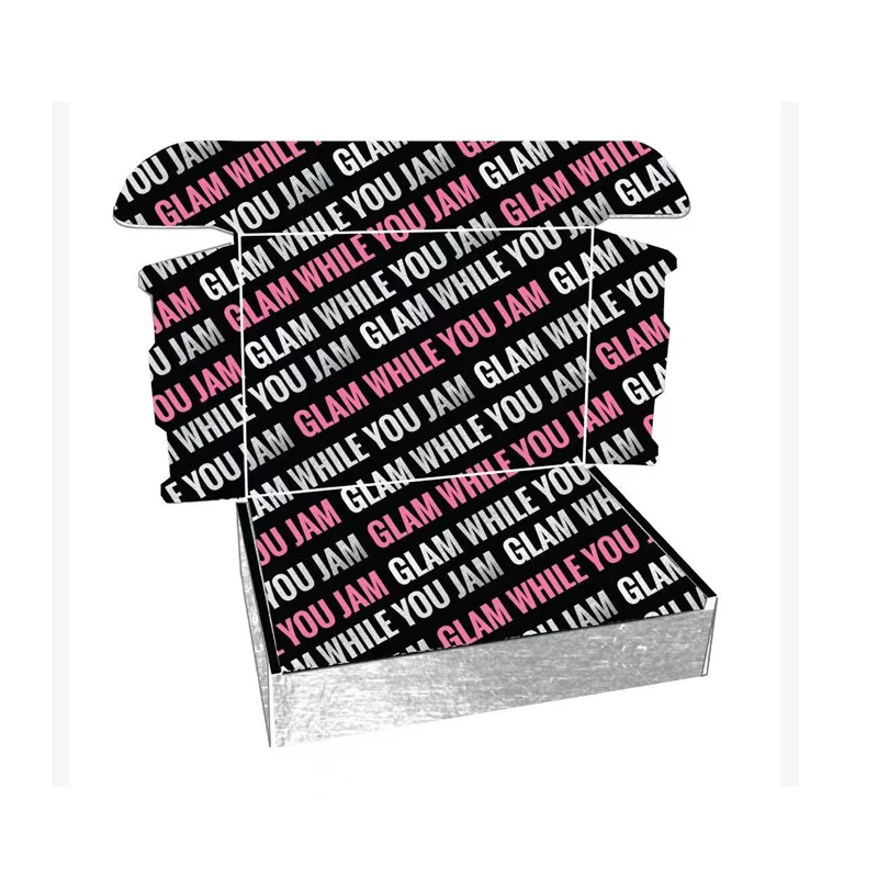 Free Sample Bulk Recyclable Shipping Silver Hair Extension Clothing Cosmetic Packaging Corrugated Gift Box