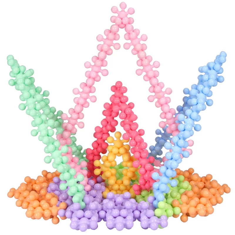 New Plum Blossom Building Blocks Bricks 3D Snowflake Building Blocks Baby Kids Educational Toys DIY Interlocking Puzzle Toys
