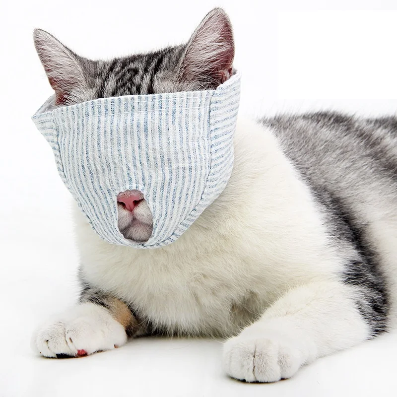 Hot sell multifunctional anti-bite safe cat face-mask pet care adjustable cat veil