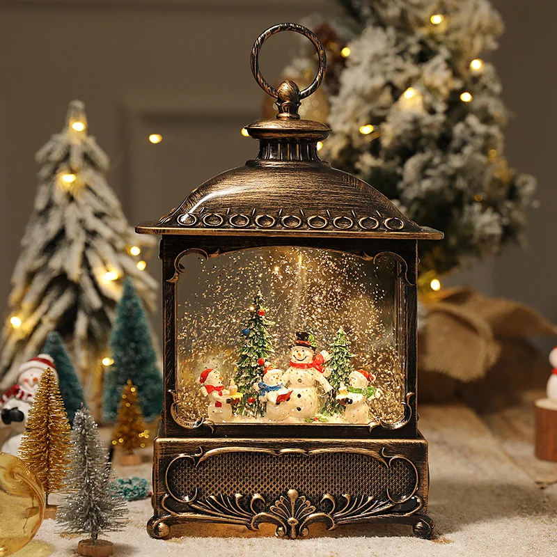 Wholesale Water Snow Christmas Lantern Musical & lighting Xmas Snowball Souvenir Festival gift Christmas Home decoration