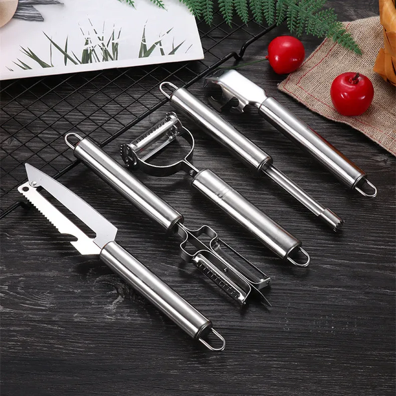 multi-functional kitchen fruit knife stainless steel knife set durable kitchen fruit vegetable food peeler