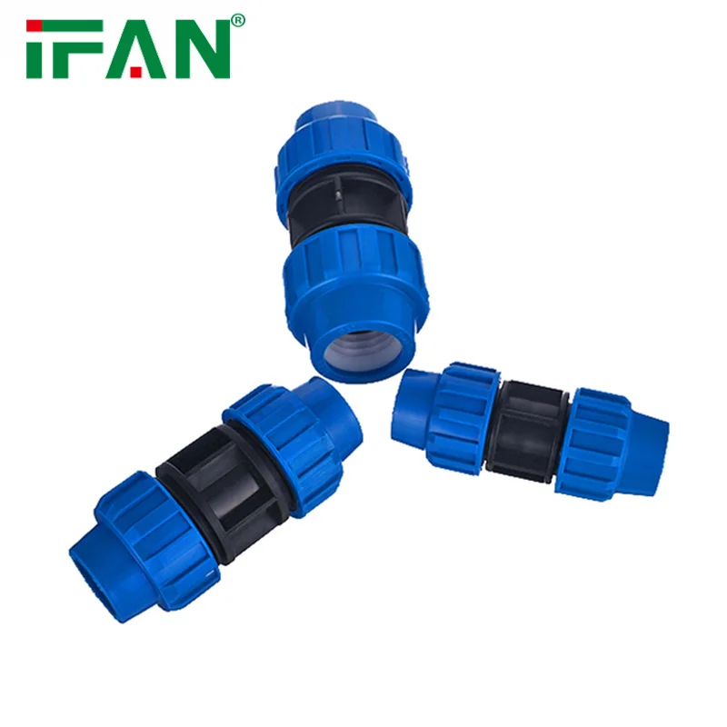IFAN Plomberie Material Water Drip Irrigation PP HDPE Pipe Fitting Plastic PP Compression Fitting Quick Connection Poly Fittings