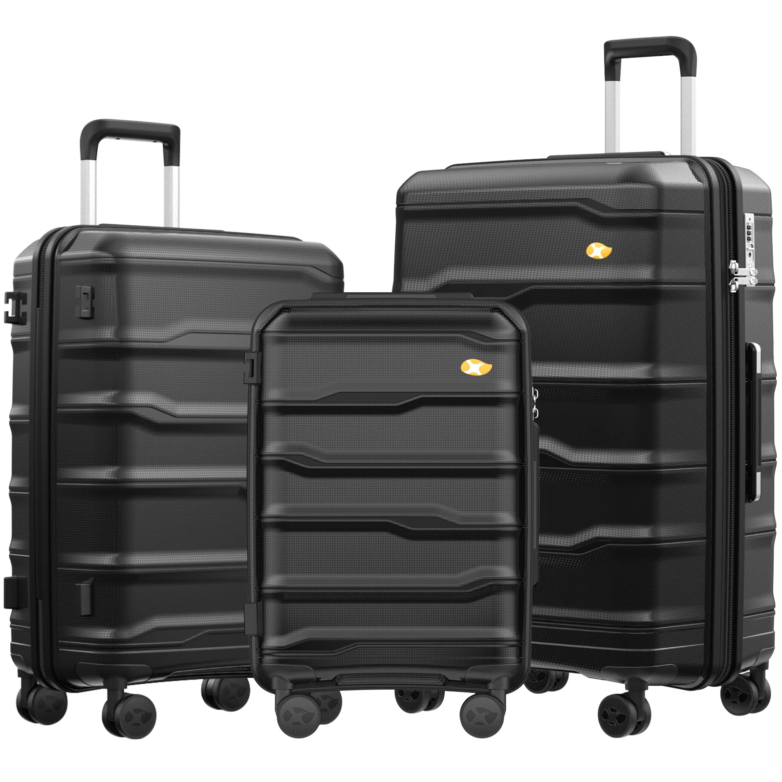 Factory Price best 3 Pcs 20 24 28 Inch tsa locks PP travel Bag Spinner Hard carry ons trolly cabin trolley suitcase luggage set