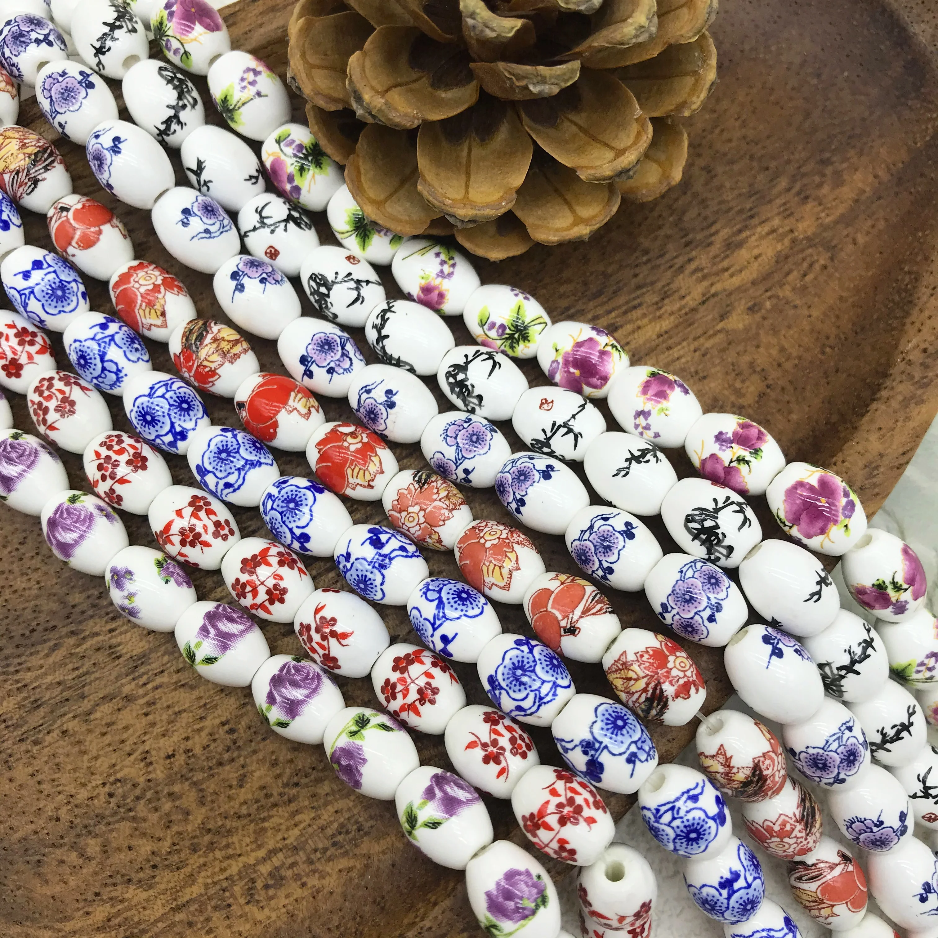 Ceramic Flower Beads  Porcelain  Beads For  DIY Jewelry Making Accessories Bracelet Necklace Making