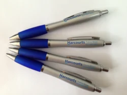 wholesale high quality silver promotional plastic ballpoint pen brand custom private logo company name gift pen