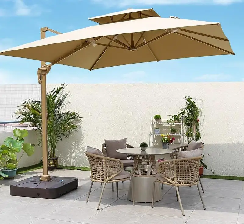 Outdoor Furniture Garden Double Canopy Umbrella Cantilever Large Parasol Patio Parasol Economic Sun Umbrellas For Beach