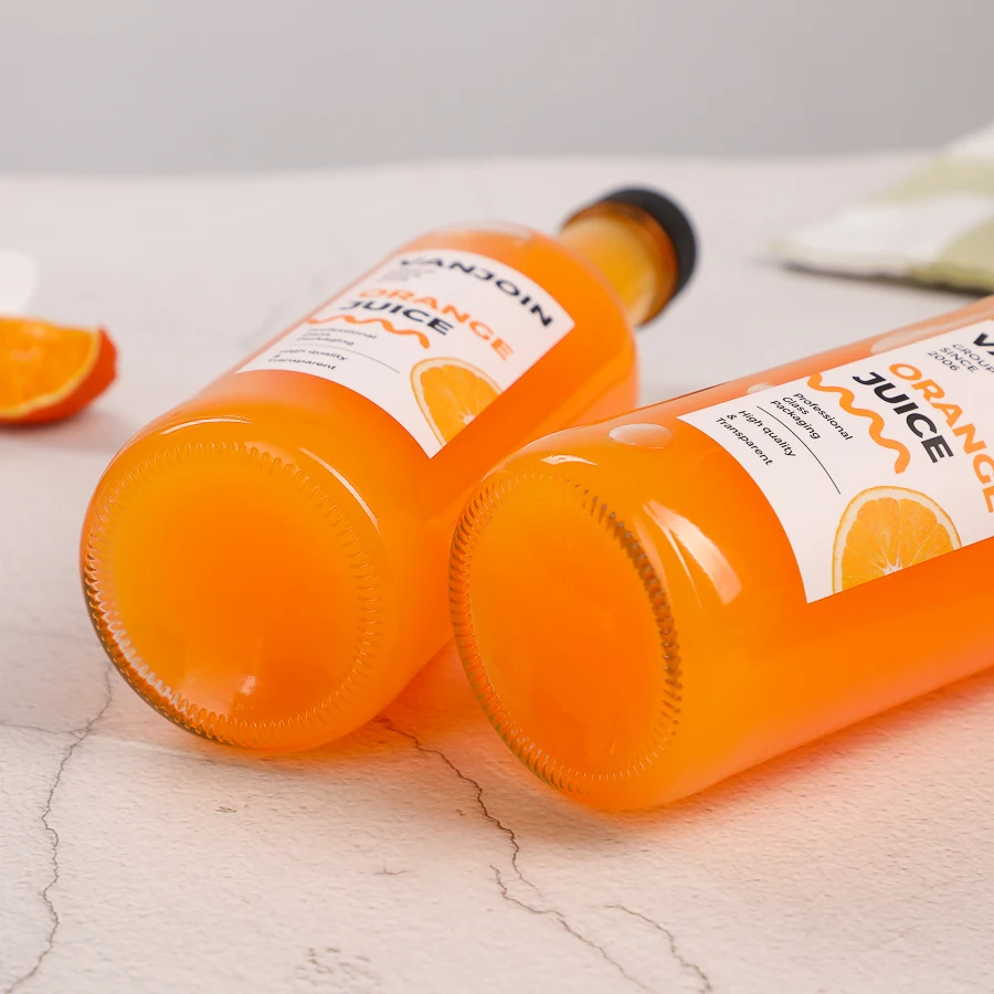 300ml 24mm neck empty glass juice beverage bottles for soy sauce vinegar spicy sauce bottles with inserts and shrink wrap