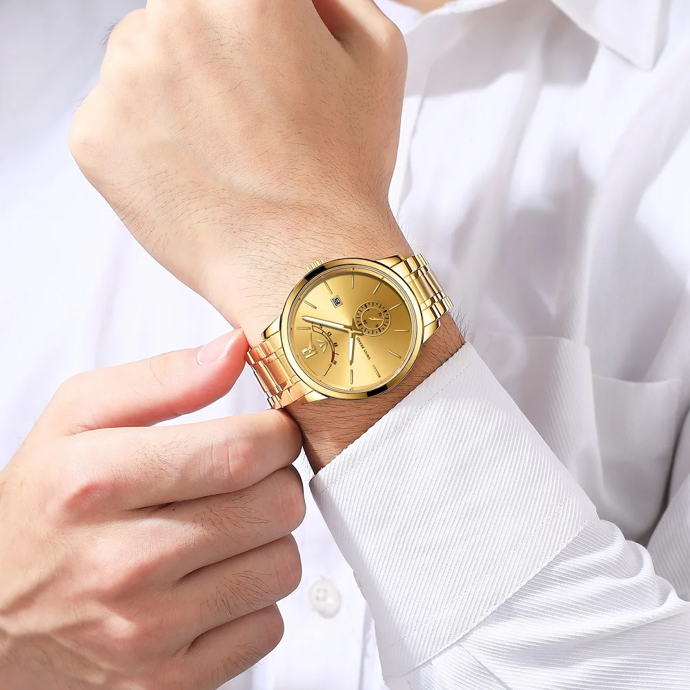  Мужские часы NIBOSI Relogio Masculino Relojes 2020 золотые мужские роскошные спортивные кварцевые ведущей марки деловые водонепроницаемые