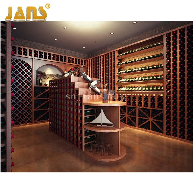 
Customization antique Wine Wall Display Racks Storage Counter Rack Wooden Wine Bar Cabinet 