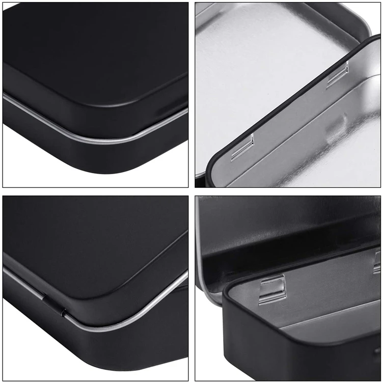 Custom rectangular hinged lid tin boxes for various uses small gift packaging large tea storage pet supplies tin box