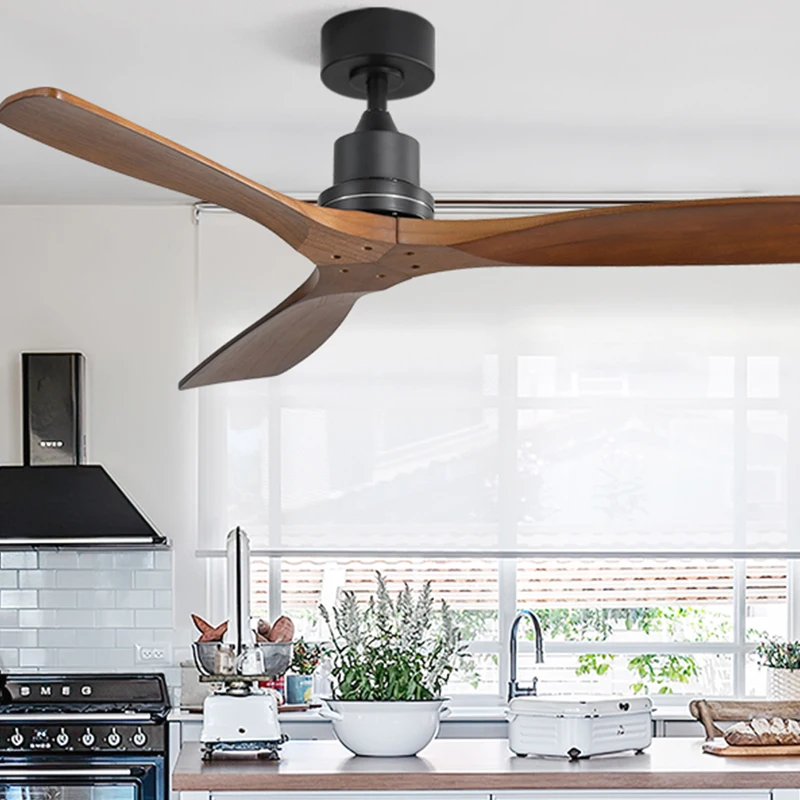 Mall Wooden Ceiling Fan Unlit Walnut 52 Inch Unlit Ceiling Fan Remote Control 3 Blade Ceiling Fan Bedroom Living Room