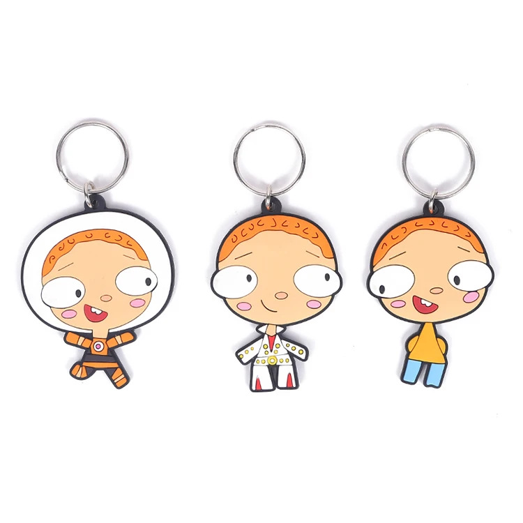 
2021 Custom Keyring Cute Key Chain Cartoons policeman doll girl Figure 2D 3D Soft Pvc Rubber Keychain 