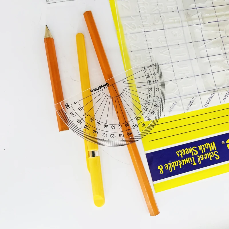 Orginal Universe School Tools Drawing Set For Kids Math Set Metal Box Geometry Tool Set Mathematical