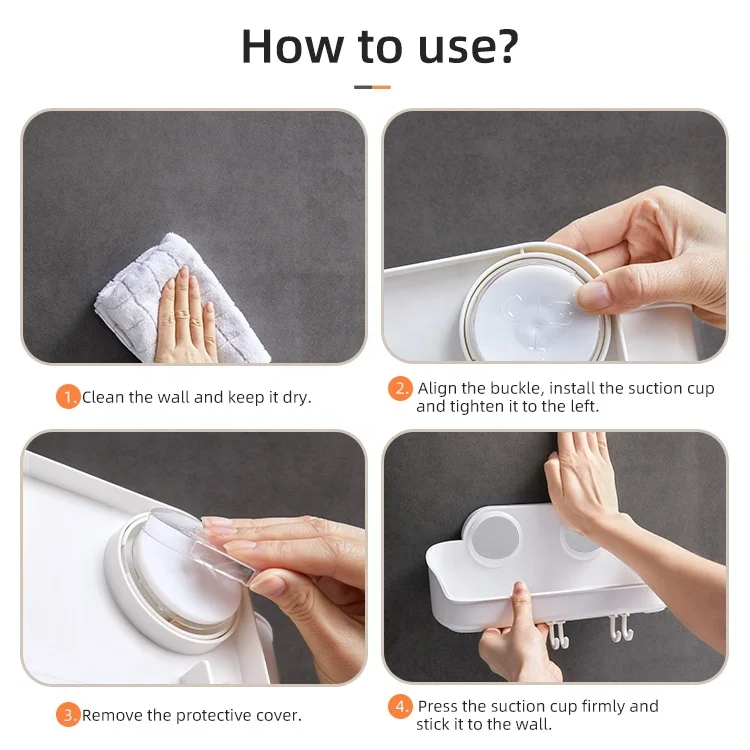 Toilet bathroom shower shelf wall hanging free punching 2 Pack hook bathroom organizer shower caddy