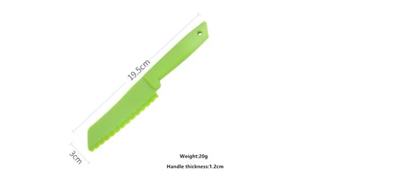Kids Safe Fruit knives with Different Colors 19.5cm Plastic material Knife for  Kitchen Baking or Cooking