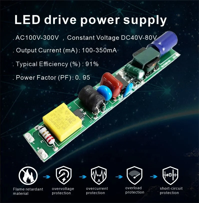 30-80V 48 volt constant current led driver ultra slim led tube light driver