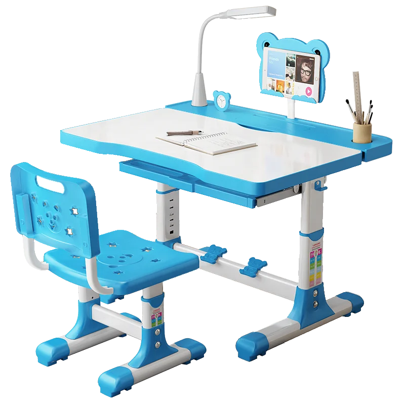
children ergonomic study table and chair, big table top with clock 