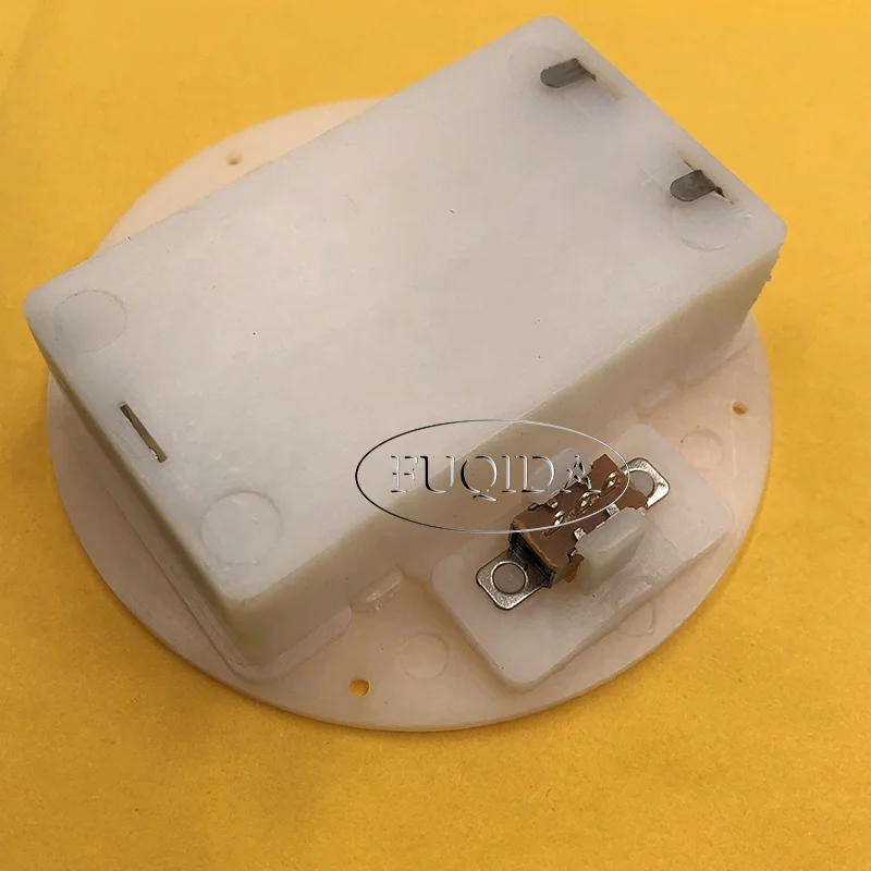 Round Battery Box White 3V 2 Aa Battery Holder Case with Switch Cover