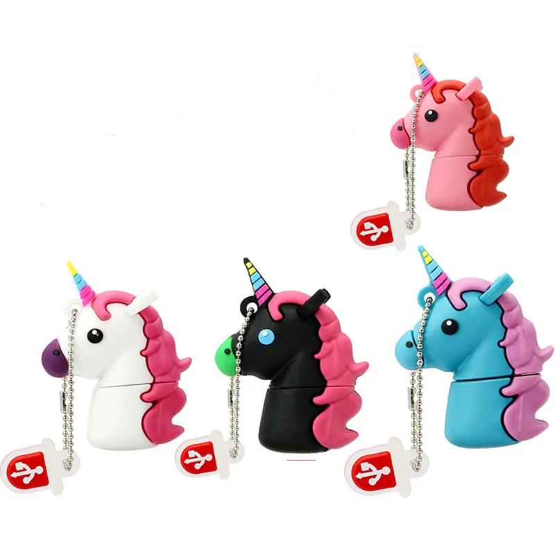 Рекламный USB подарок онлайн продажа 32 Гб 64 Гб мультяшный Единорог USB-накопитель