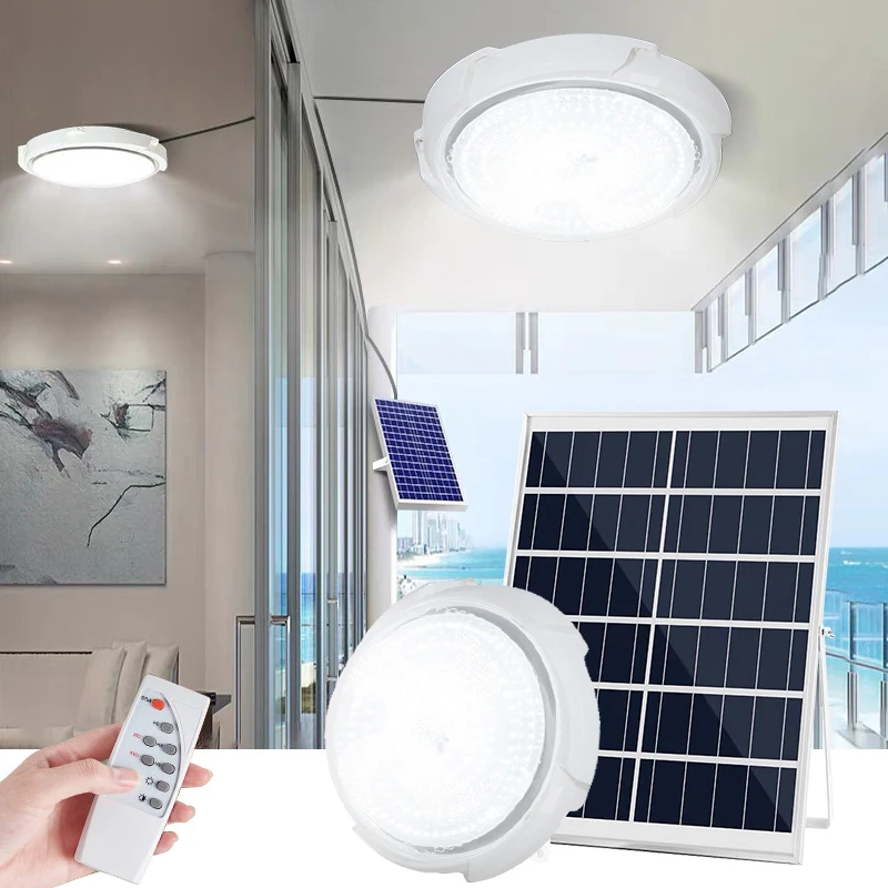 HSX indoor solar ceiling light Factory direct with remote control solar light lamp for indoor indoor solar light home house