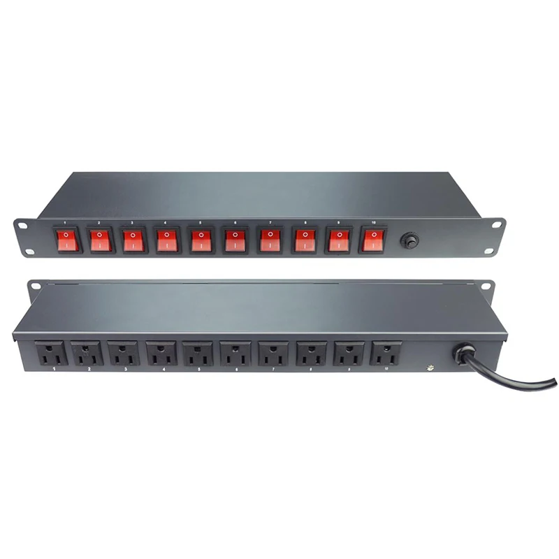 Best Price 1U Rack PDU US Socket PDU 10 Ports Switching Power Distribution Unit