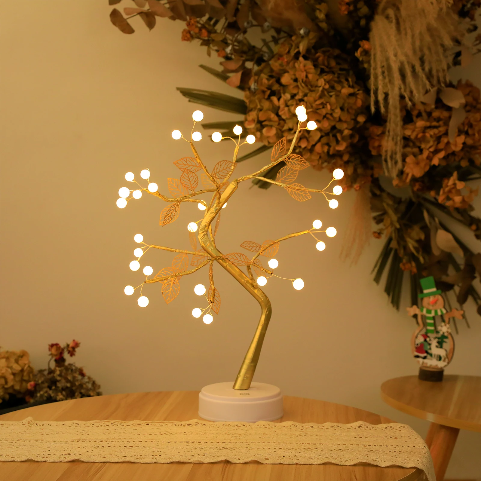 
Tabletop Tree Light Tree Copper Wire Tree Lights,DIY Artificial Light Decoration for Gift Home Wedding Festival Holiday 
