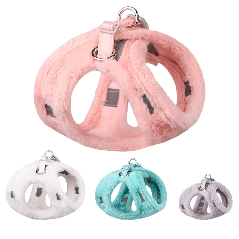Hot style  autumn  winter add velvet pet chest back dog harness set