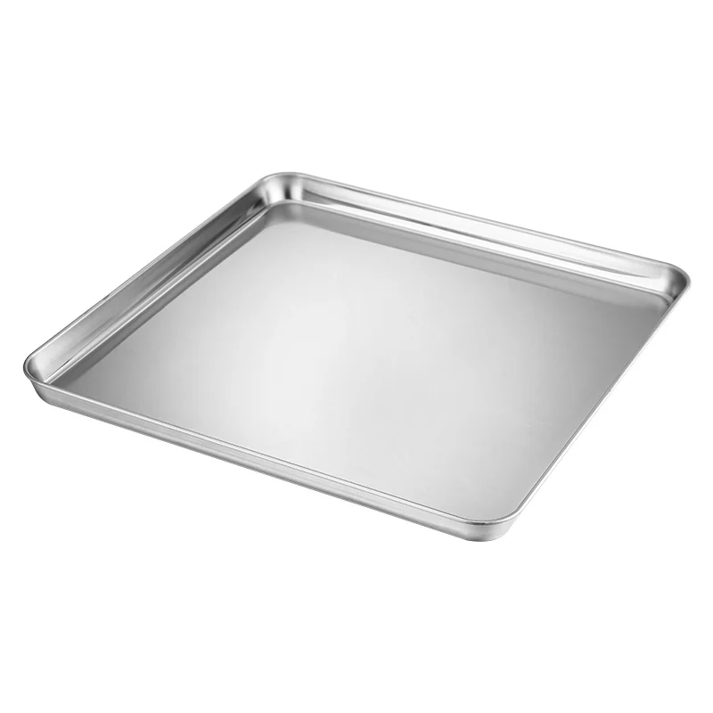 Dishwasher safe square plates sets dinnerware stainless steel serving tray metal baking tray