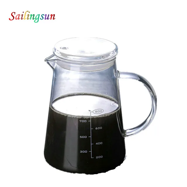 classical design with dust free lid handmade  pour over glass coffee pot