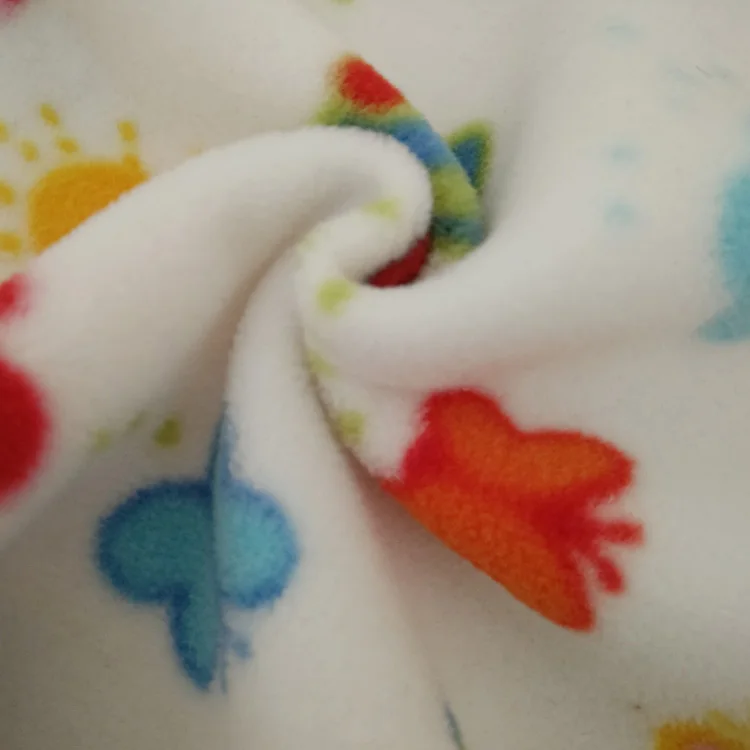 
China supplier customized color 100% polyester brushed printing polar fleece fabric 