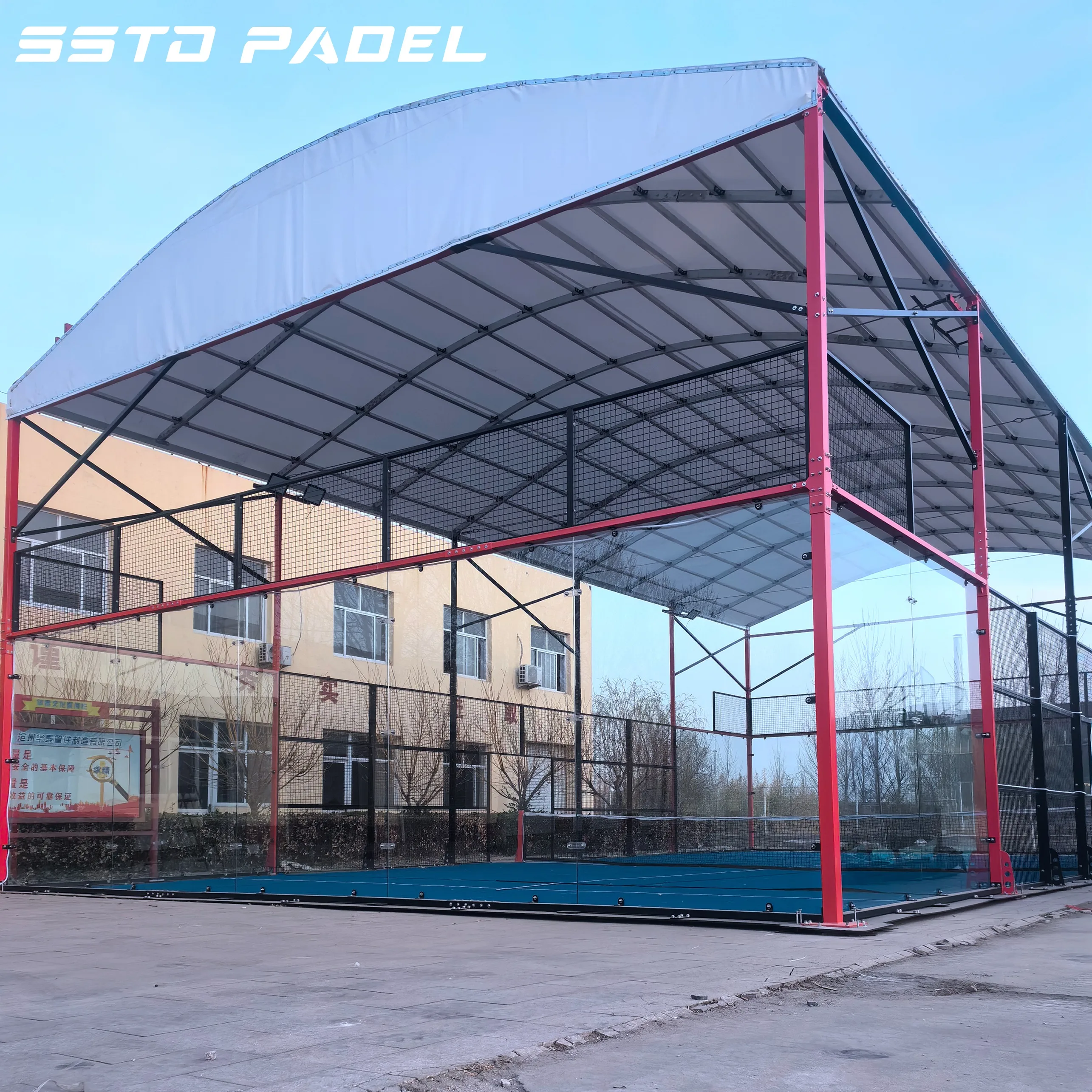Padel палатка весло Теннисный корт PVDF крыша панорамный полный плюс потолка