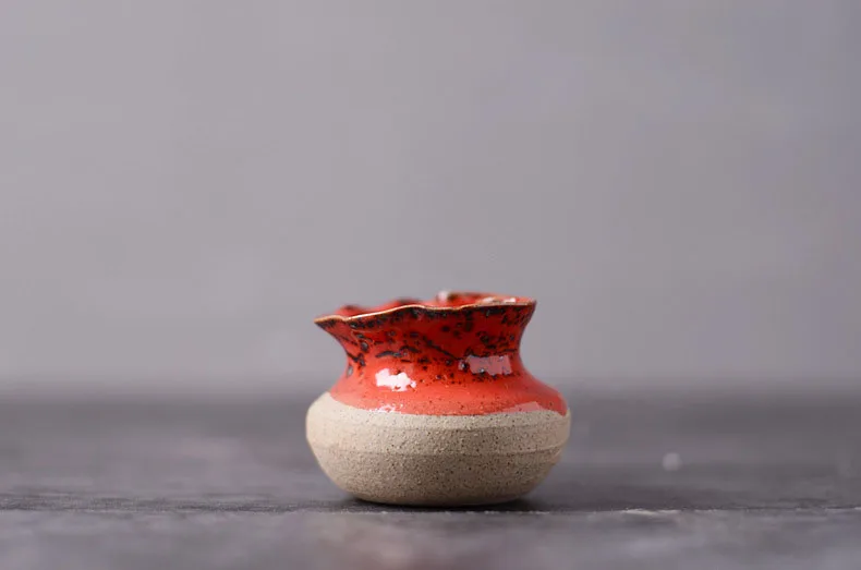 Handmade Cloth Bag Flower Pot Simple Ceramic Flower Arrangement Porcelain Vase Craft Decoration
